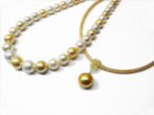 ゴールデンパール　南洋真珠　マル力―ネックレス　ペンダントトップ　金　ゴールド　真珠