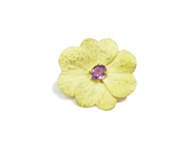 パープルサファイア ペンダント トップ クローバー K18