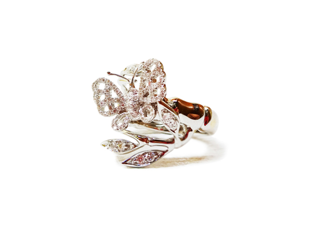 ダイヤモンド　リング　004　蝶