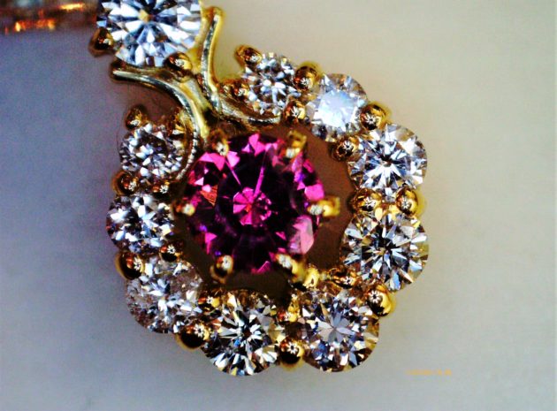 スピネル ネックレス ゴールド プチネック レッドスピネル 取り巻き 福岡 福岡市