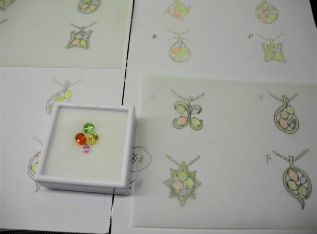 オーダーメイド　ゴールド　ペンダント　福岡市　福岡　トルマリン　マリガーネット　ピンクスピネル　ファイヤーオパール