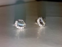 アレキサンドライトキャッツアイ　取り巻き　ピアス　プラチナ　アレキキャッツ　アレキサンドライト　アレキ　福岡　福岡市