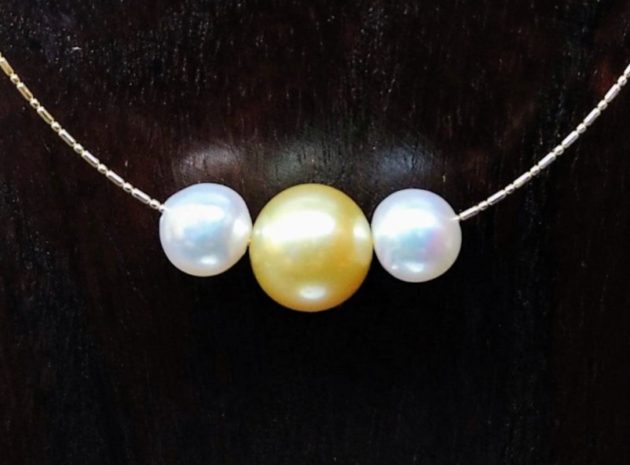 ゴールデンパール　あこや真珠　アコヤ真珠　K18　ゴールドネックレス　チョーカー　丸オメガ　福岡市　福岡