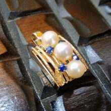真珠　アコヤ真珠　あこや　ゴールド　サファイア　ペンダントチャーム　ペンダントトップ　福岡　福岡市