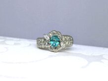 パライバトルマリン　ブラジル産　福岡　福岡市　リング　パライバ　0.5カラット　0.5CT　鑑別所付　中央宝石研究所