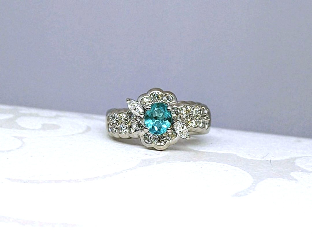 パライバトルマリン ブラジル産 福岡 福岡市 リング パライバ 0.5カラット 0.5CT 鑑別所付 中央宝石研究所
