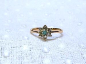 ピンクゴールド　パライバトルマリン　パライバ　リング　指輪　福岡　フラワー　花　フラワーモチーフ　１０月の誕生石