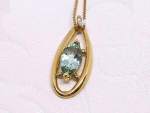 グリーンベリル　ネックレス　ベリル　マーキス　福岡　福岡市　ミントベリル　ミント　マーキスカット　宝石