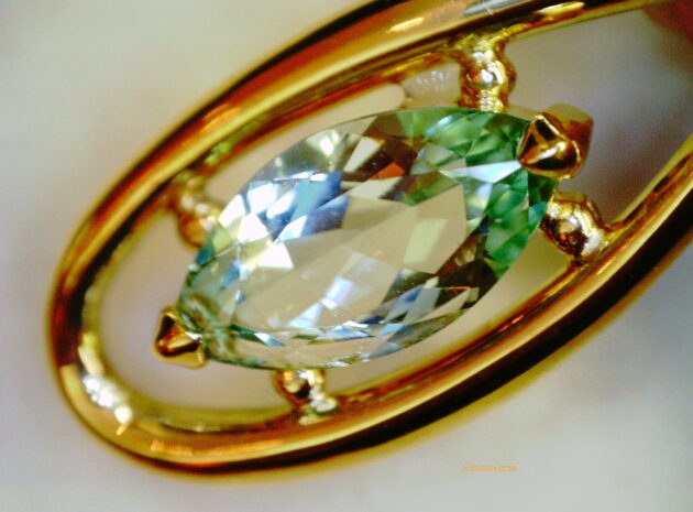 グリーンベリル　ネックレス　ベリル　マーキス　福岡　福岡市　ミントベリル　ミント　マーキスカット　宝石